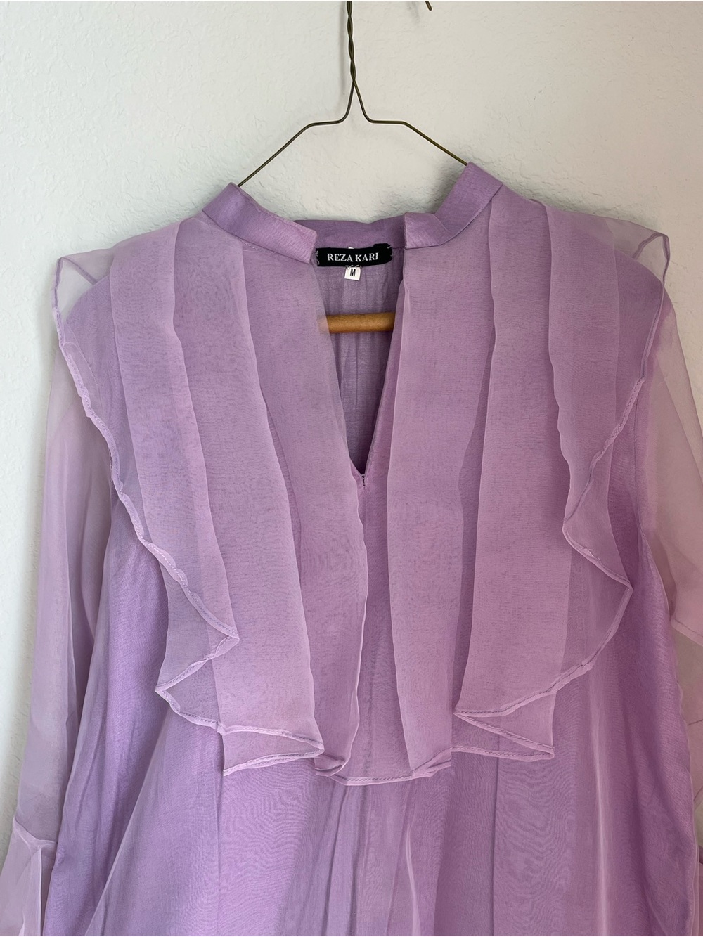 Lavender Ruffle Chiffon Dress - Picture 2 of 5